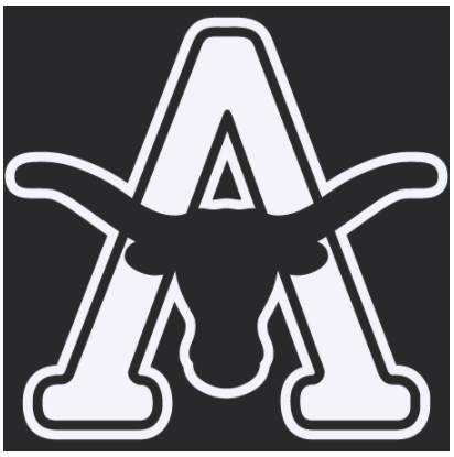 Logo of Texas A&M University featuring a stylized white letter
