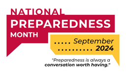 National Preparedness Month logo in maryland colors surrounded by additional white space