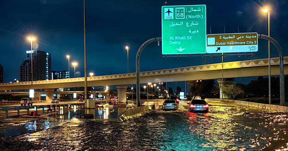 Photo of Dubai flood.