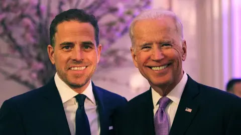 Getty Images Hunter Biden (left) with his father, current US President Joe Biden