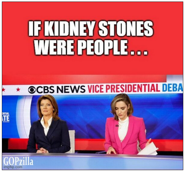 Insulting meme indicating CBS anchors are bad people.