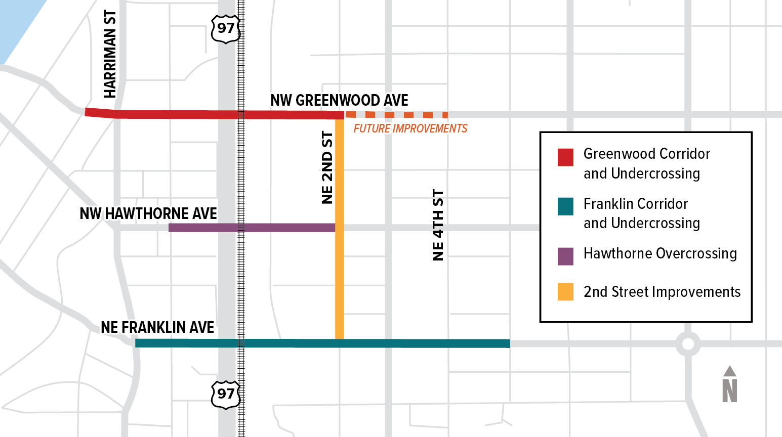 Phase 1: Greenwood from Wall st to second st 