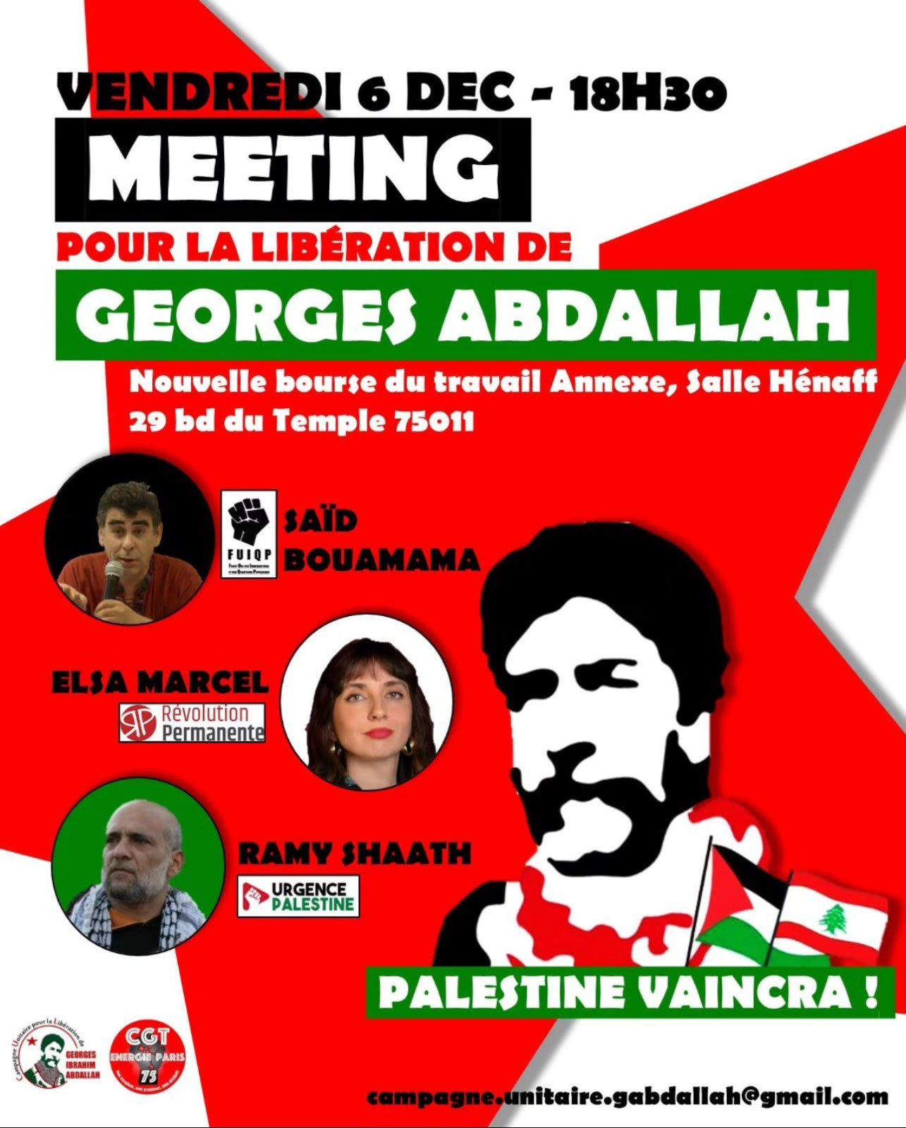 Meeting pour la libération de GIA Paris 6/12