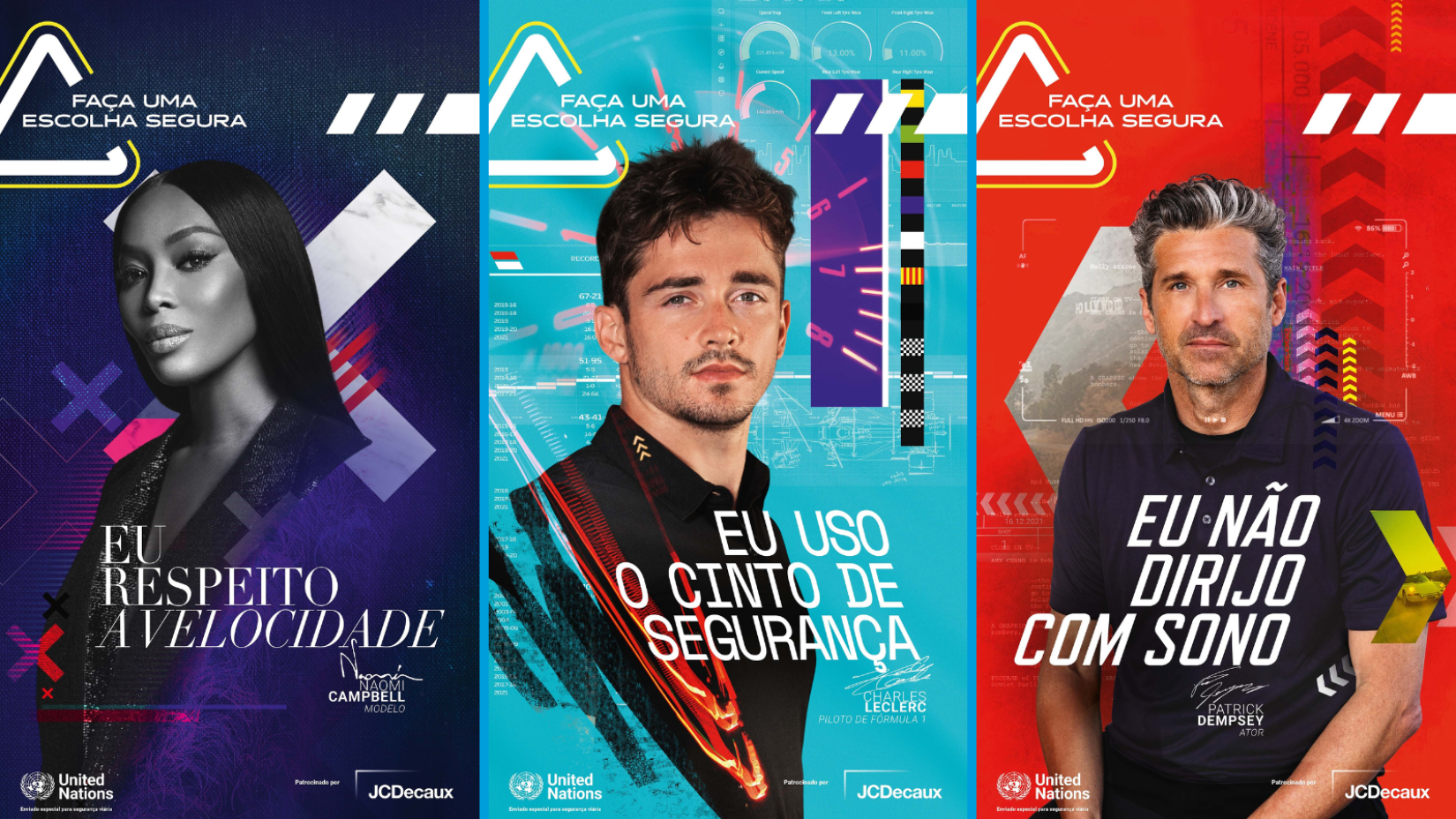 Em parceria com a JCDecaux, a campanha #FaçaUmaEscolhaSegura visa apoiar o cumprimento da meta da Década de Ação pela Segurança no Trânsito (2021–2030) de reduzir pela metade as mortes no trânsito até 2030.
