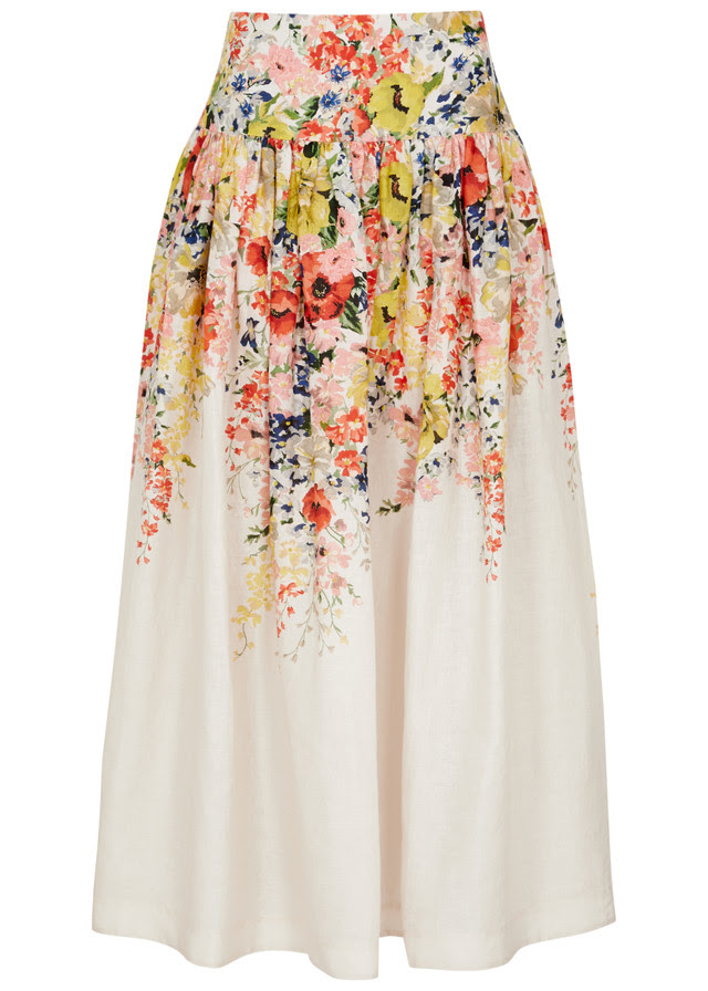 ZIMMERMANN Alight floral-print linen maxi skirt