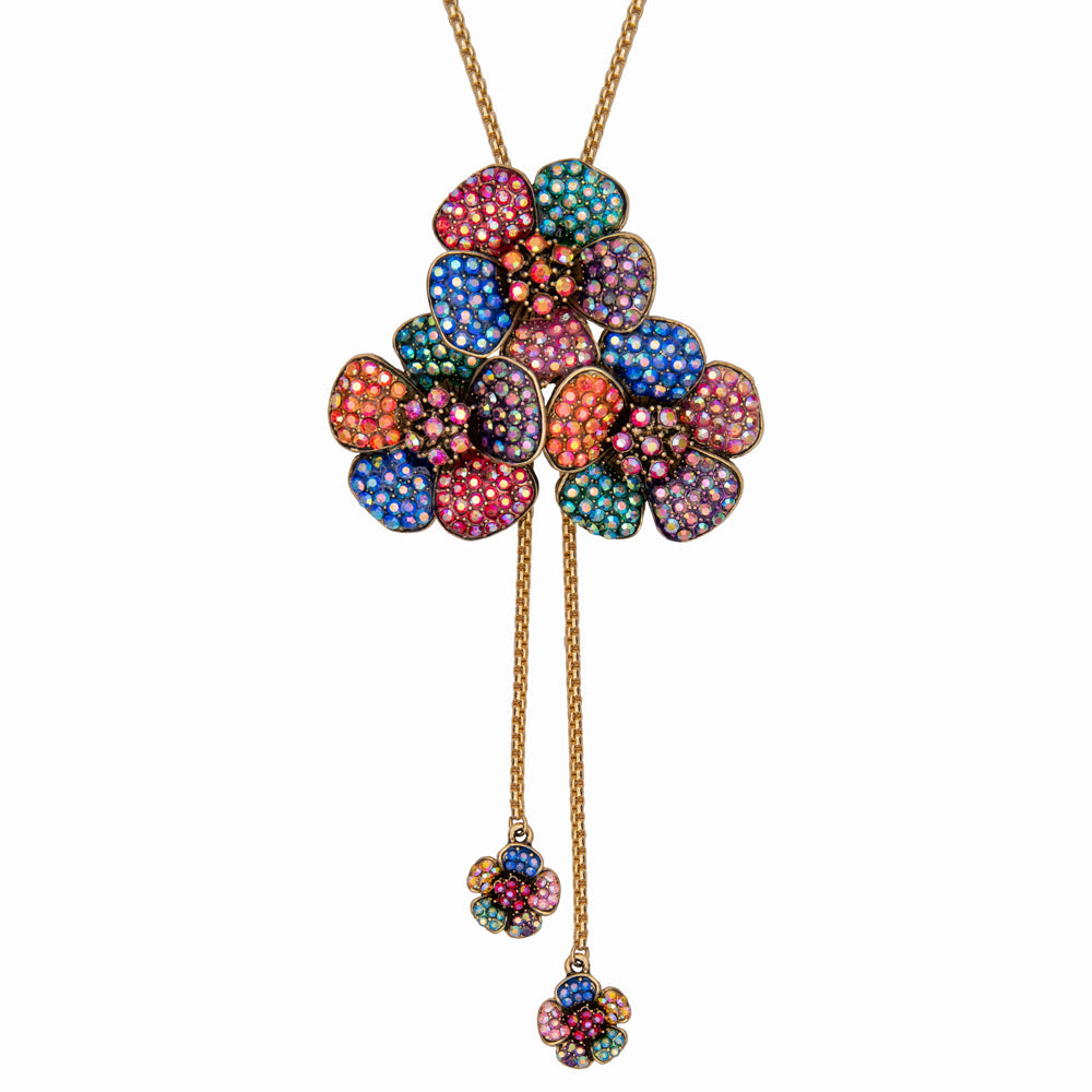 Image of Crystal Flower Trio Lariat