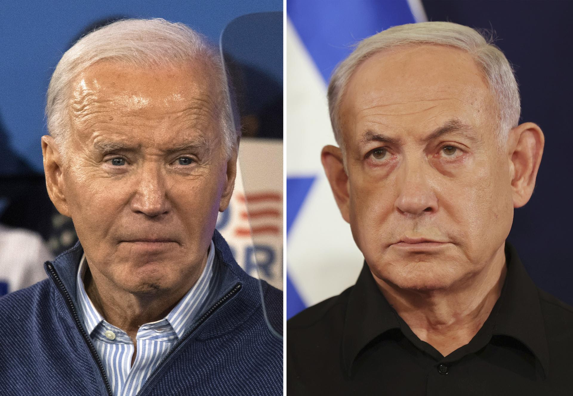 Combo image of Joe Biden and Benjamin Netanyahu.