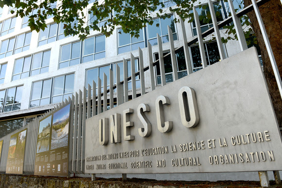 The exterior of UNESCO headquarters in Paris.