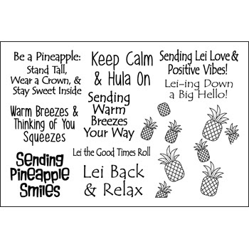 Image of Tropical Vibes Sayings Clear Stamp Set