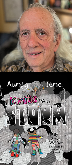 Steve Wolfson is the 2023 North Street children's picture book winner for Aunty Jane Knits Up a Storm