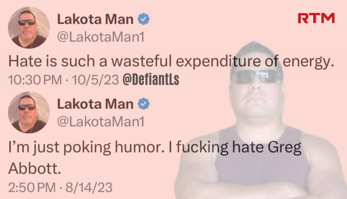 Hypocrite Lakota Man for saying hae is bad then hati9ng.