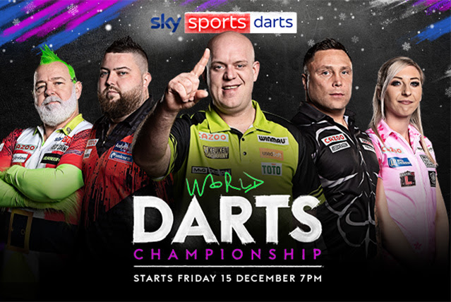 Sky Sports Darts. World Darts Championship. Starts Friday 15 December, 7pm.
