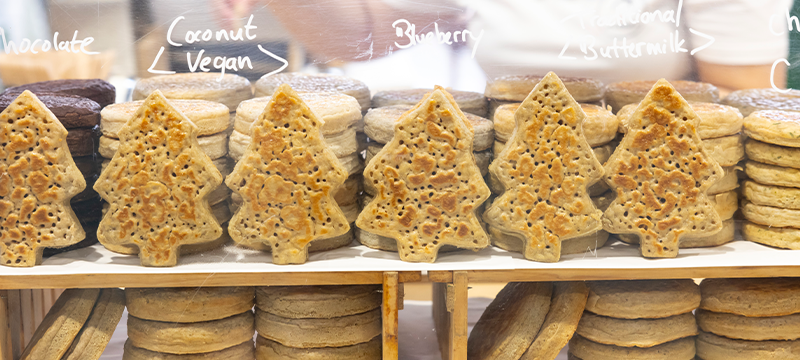 Christmas tree shaped crumpets