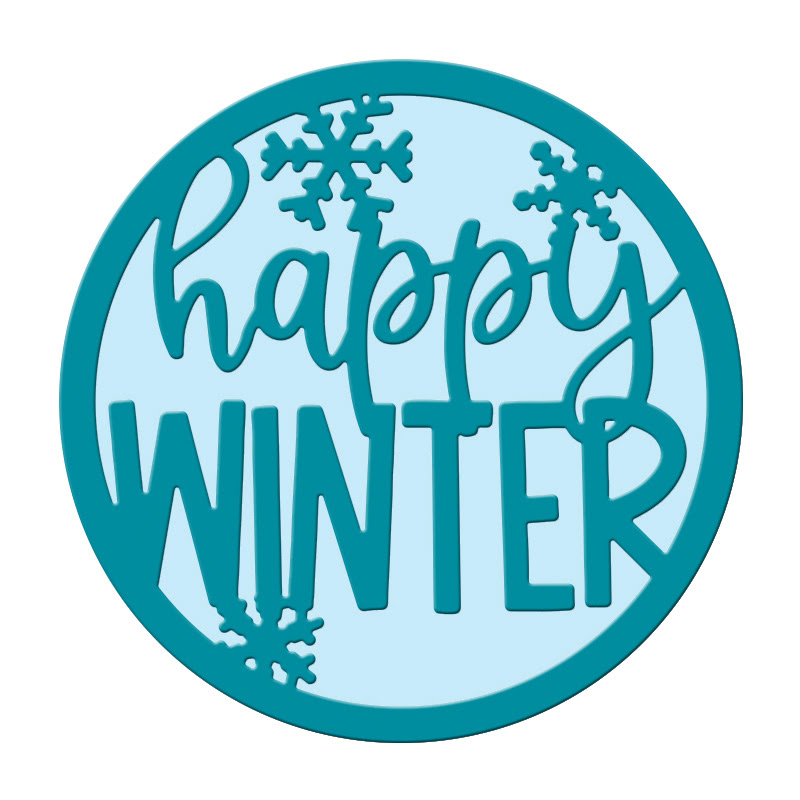 Image of Happy Winter Word Circle Die Set