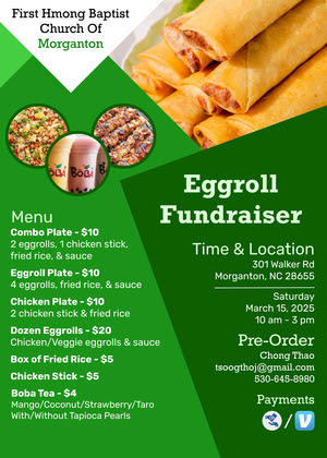 Eggroll Fundraiser Flyer - March 2025