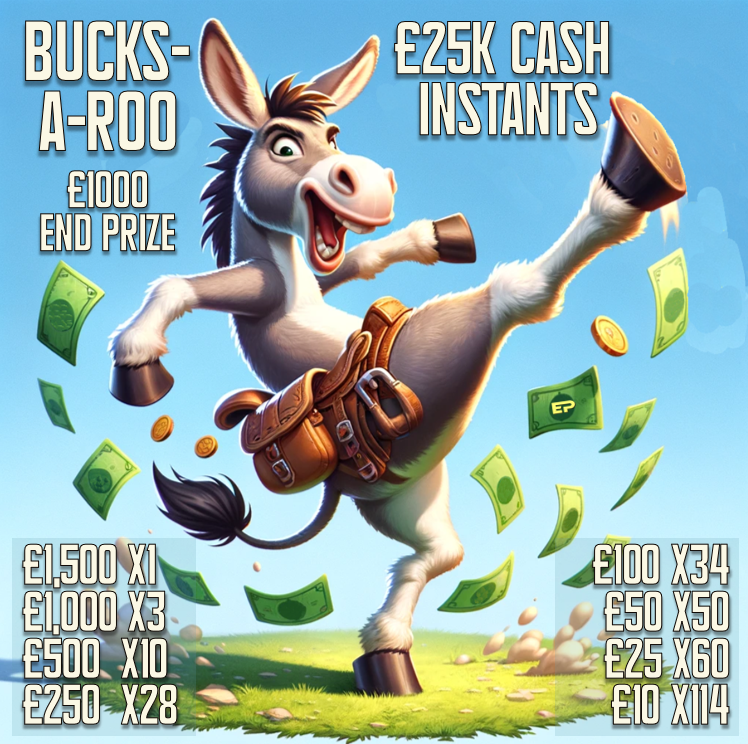 Image of BUCKSAROO £26,000 CASH DRAW £25,000 OF INSTANTS PLUS £1,000 END PRIZE! #2