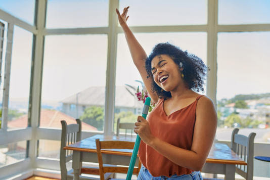 Doing chores around the house is a great way to get moving and burn calories. Getty Images