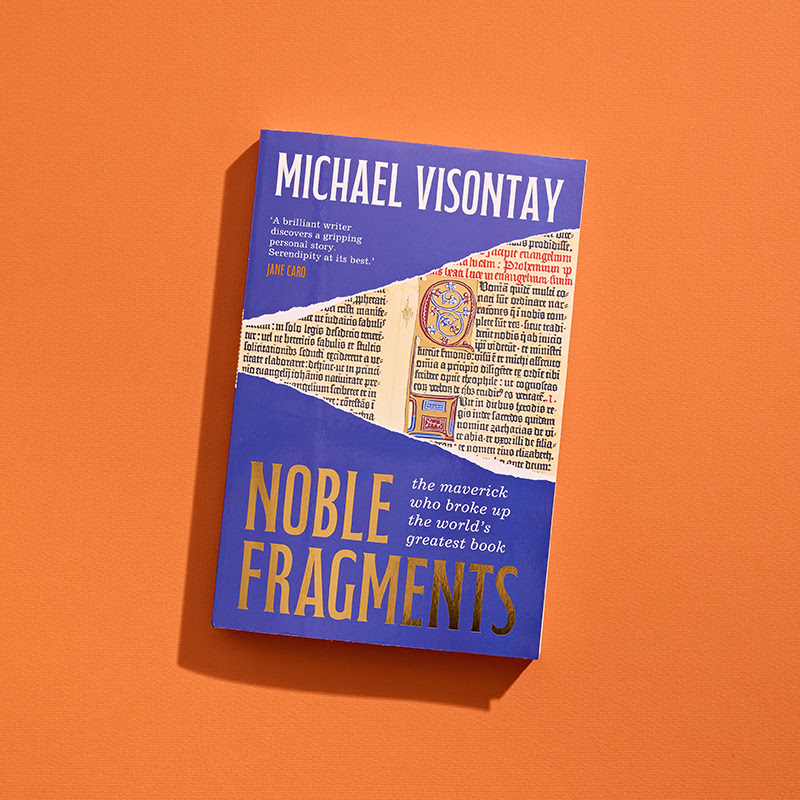 Michael Visontay's Noble Fragments against an orange background.