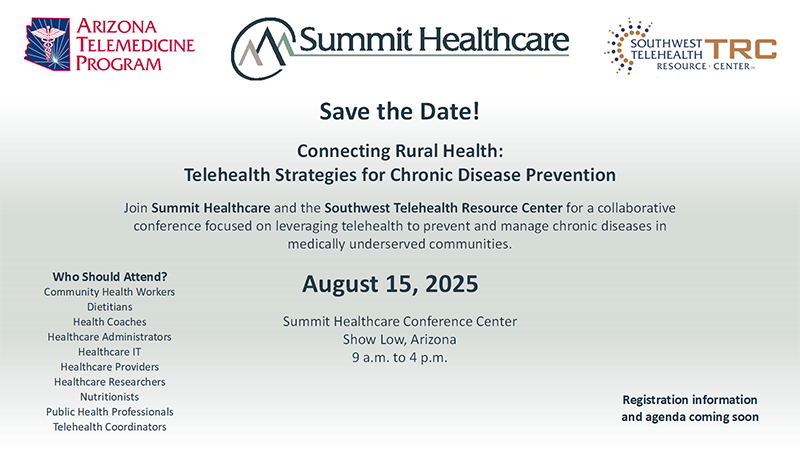 Save The Date:   Connecting Rural Health:  Telehealth Strategies for Chronic Disease Prevention August 15, 2025