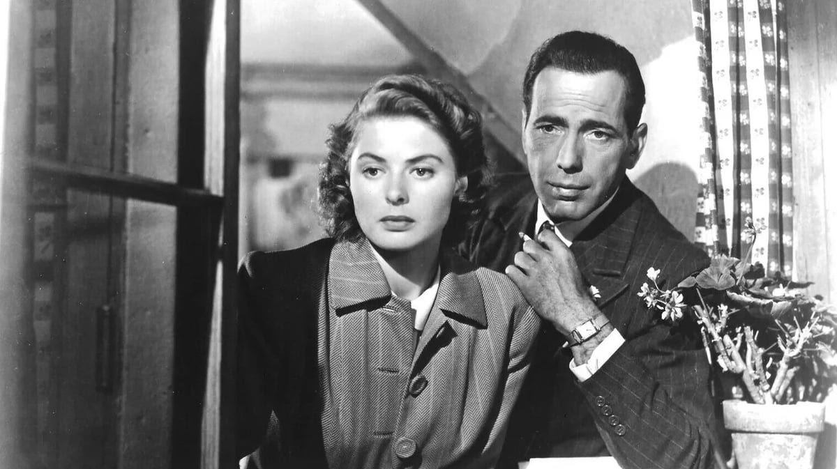 Ingrid Bergman and Humphrey Bogart star in “Casablanca.” Credit: Wikimedia Commons.