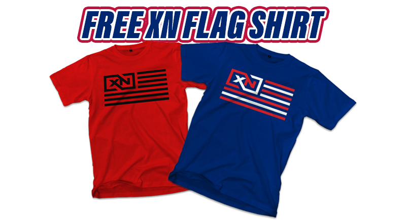 Free XN flag shirt with $50 purchase