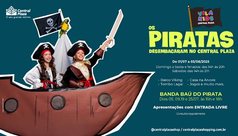 Férias: Central Plaza Shopping traz Barco Viking em programação gratuita e repleta de aventuras