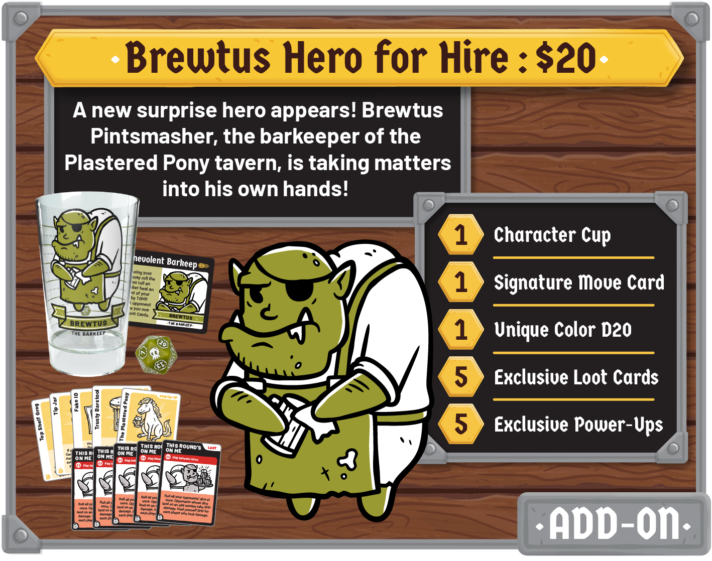 Heroes of Barcadia Heroes for Hire Pre-Order Brewtus | Rollacrit