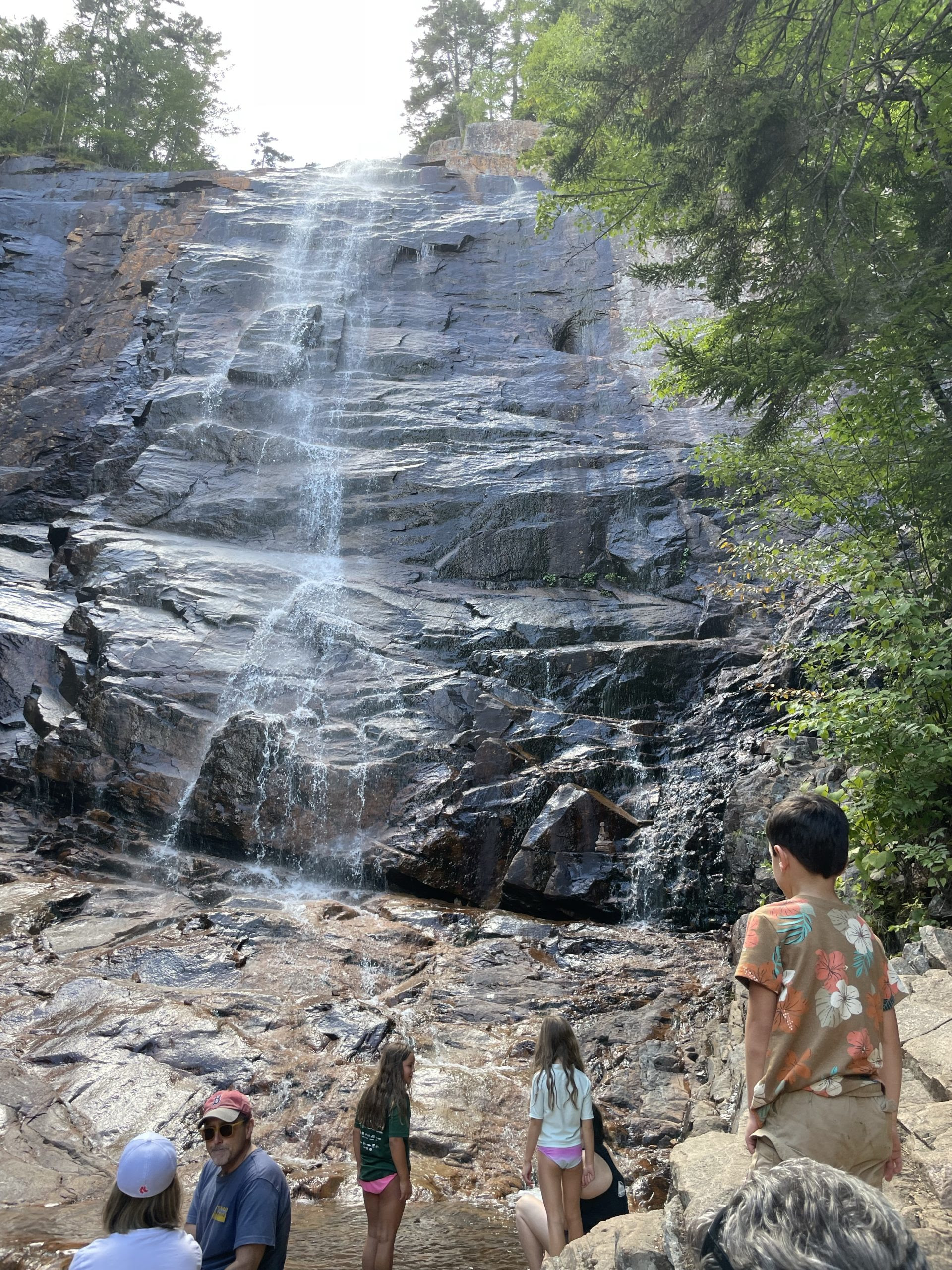 Arethusa Falls in Crawford Notch State Park with kids