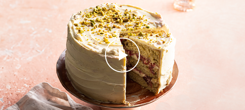 Rhubarb & Ginger Sponge Cake by Nadine Ingram