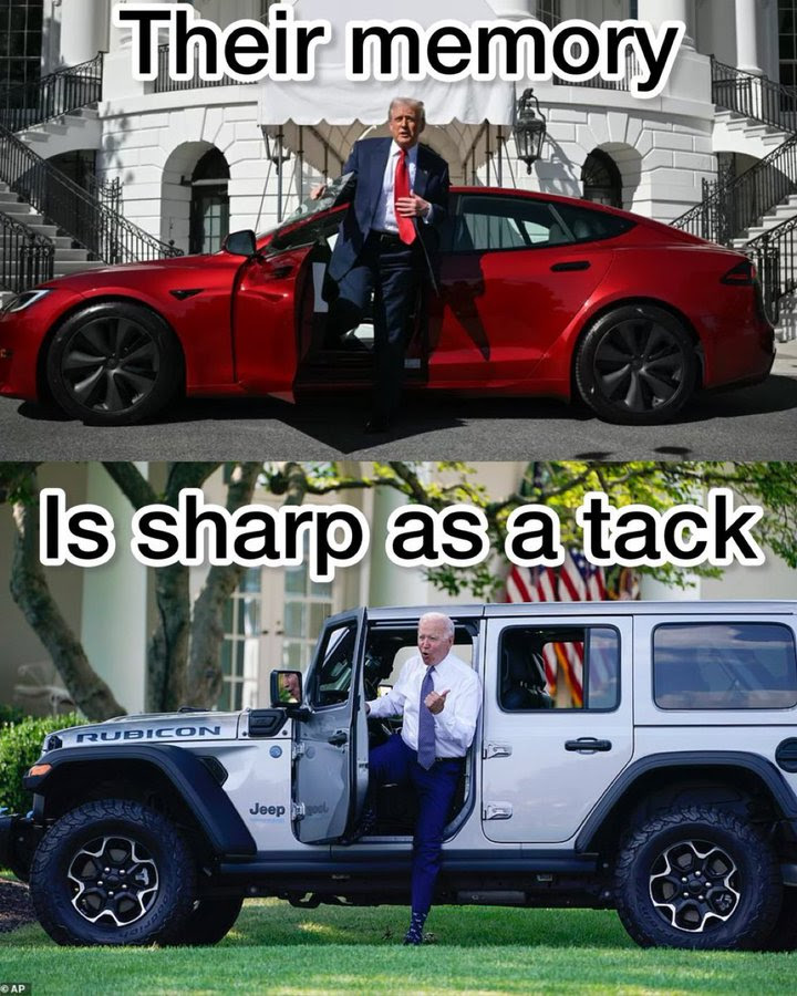 Meme showing Biden doing what Trump did.