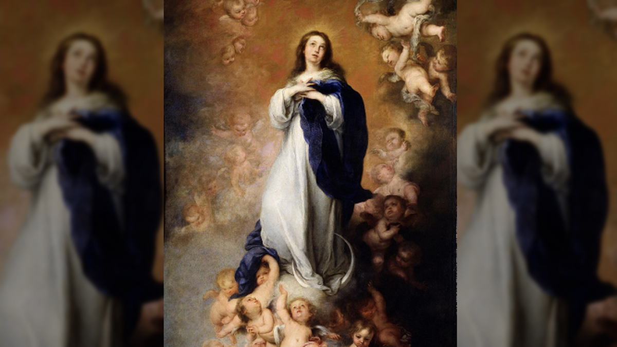 Fragmento de la 'Inmaculada Concepción de los Venerables' pintada por Murillo
