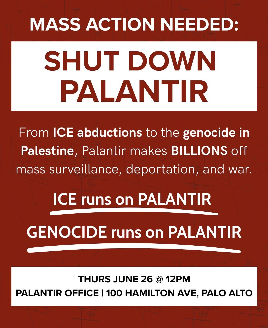Shut Down Palantir @ Palantir Offices