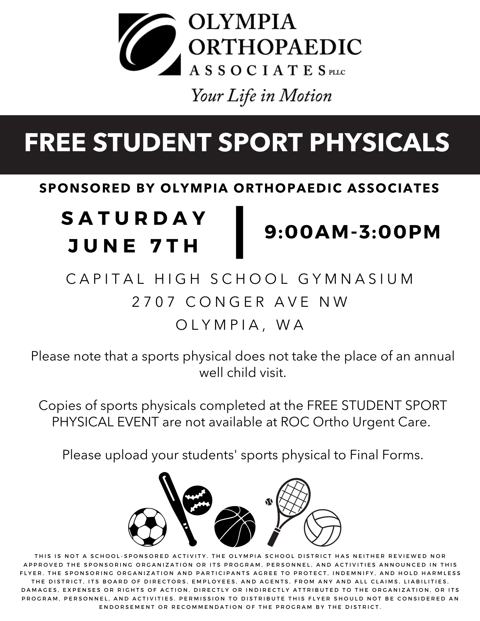 free sports physicals