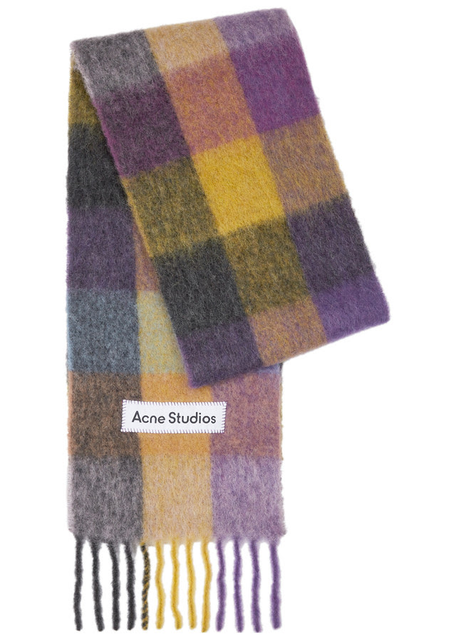 ACNE STUDIOS Vally checked alpaca-blend scarf
