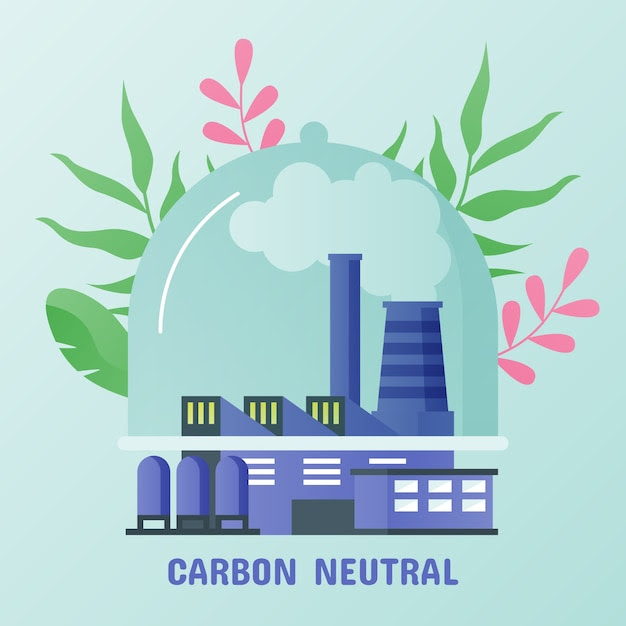 Gradient carbon neutral illustration