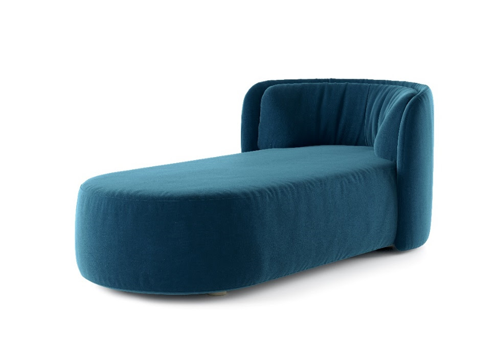 A blue couch with a white backgroundDescription automatically generated