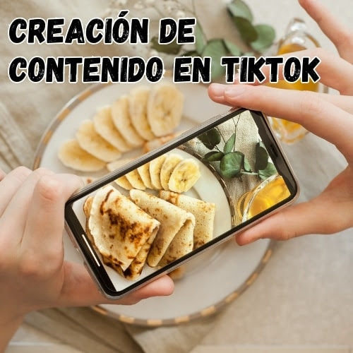 Creating food content for TikTok.