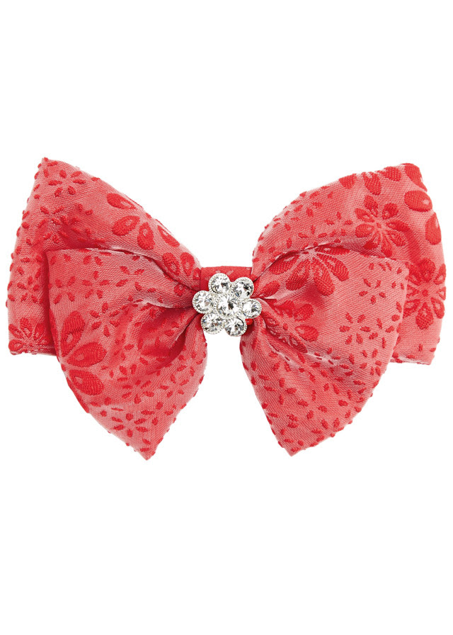 SELF-PORTRAIT Floral-jacquard cloqué bow hair clip