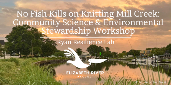 No Fish Kills on Knitting Mill Creek: FREE Community Science & Environmental Stewardship Workshop banner artwork