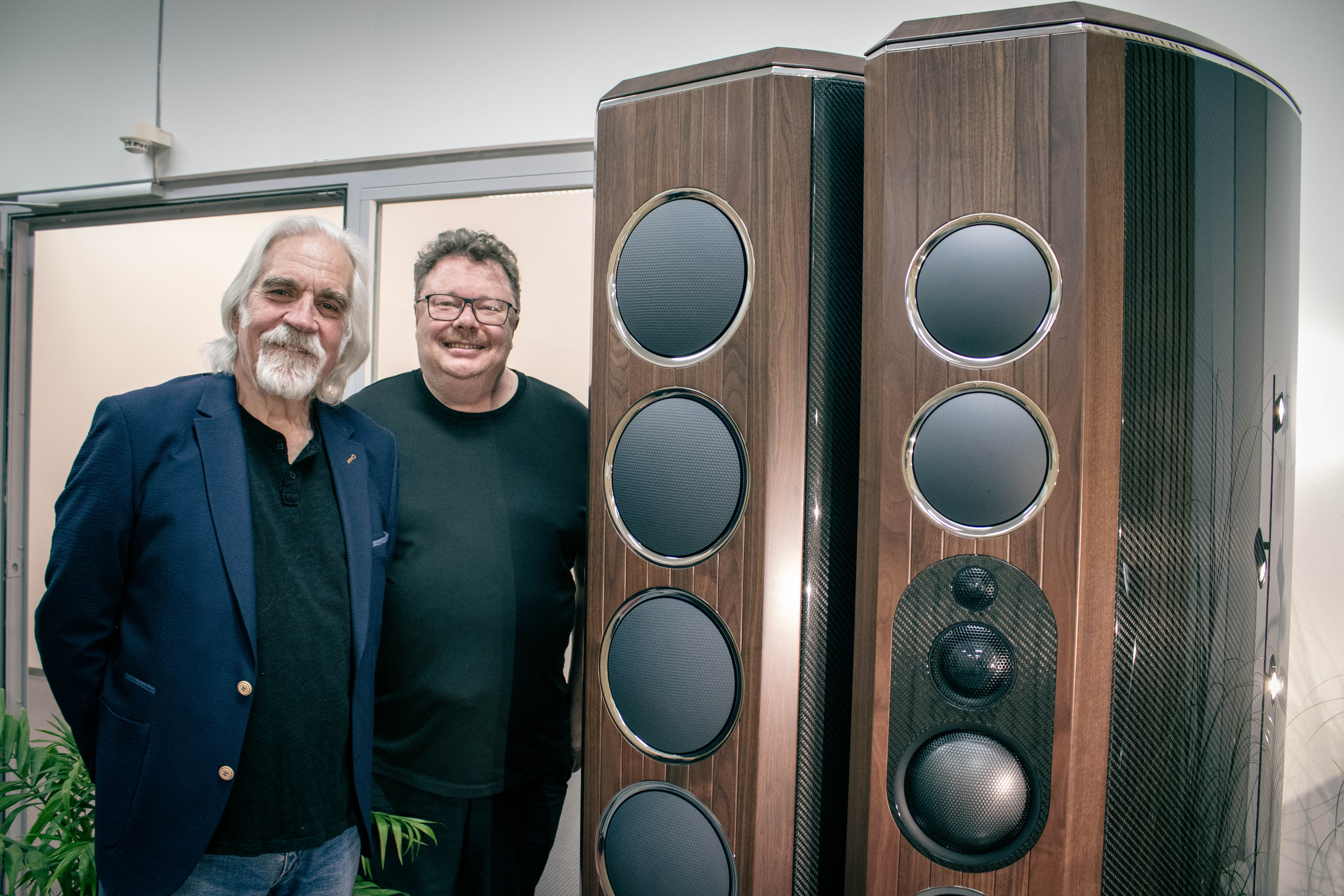 IsoAcoustics' Dave Morrison with Leif Olofsson, Founder and Chief Designer of Marten