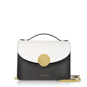 LE PARMENTIER - New Ondina Color Block Flap Top Leather Satchel Bag