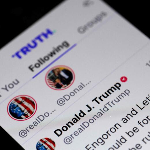 CHICAGO, ILLINOIS - MARCH 25: In this photo illustration, Republican presidential candidate former President Donald Trump's social media platform Truth Social is shown on a tablet on March 25, 2024 in Chicago, Illinois. The company is expected to go public tomorrow on the NASDAQ market, trading under the ticker symbol DJT. Trump reportedly owns about 58 percent of the company, a stake that is could be valued at roughly $3 billion. (Photo Illustration by Scott Olson/Getty Images) (Photo by SCOTT OLSON / GETTY IMAGES NORTH AMERICA / Getty Images via AFP)