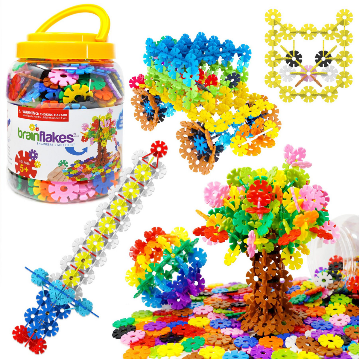 VIAHART Brain Flakes 500 Piece Interlocking Plastic Disc Set | A Creative  and Educational Alternative to