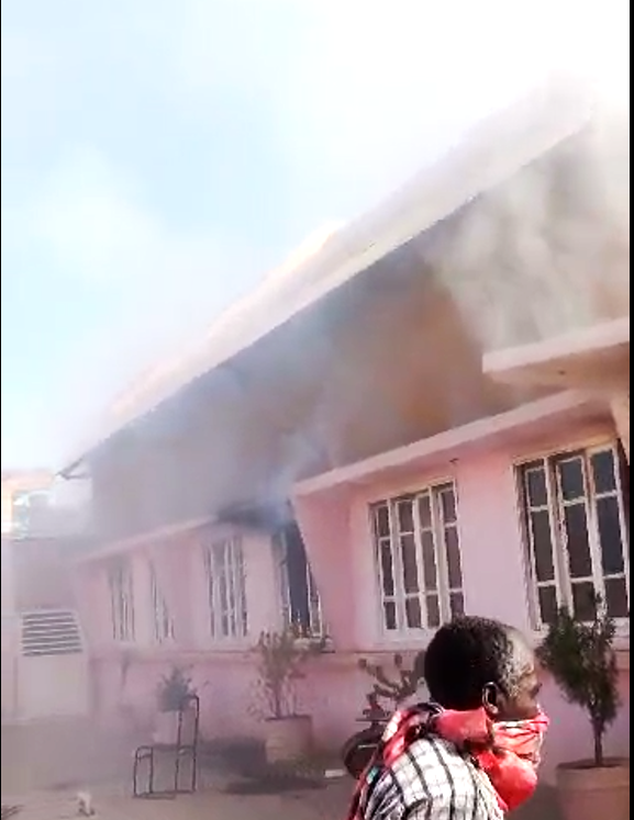  Church building set on fire on Jan. 12, 2024 in Wad Medani, Al Jazirah state, Sudan. (Morning Star News screenshot)
