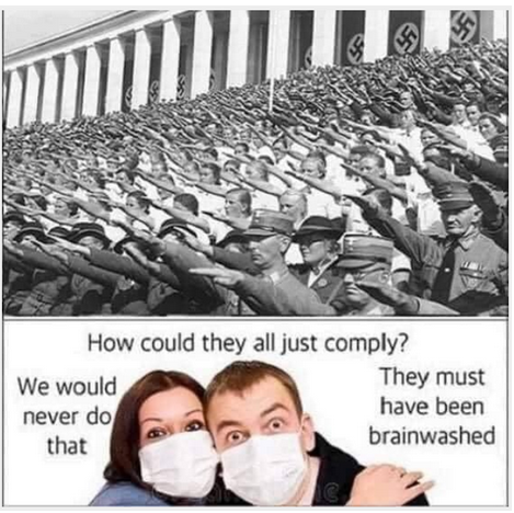 Masked couple fears propaganda.