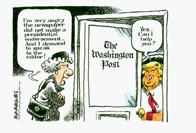 Washington Post No Presidential Endorsement by Jimmy Margulies, Politicalcartoons.com