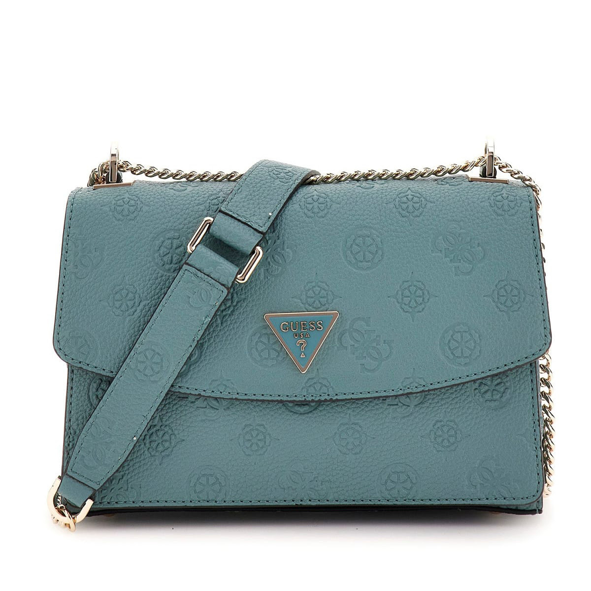 Image of Cresidia 4g Peony Logo Convertible Crossbody Teal