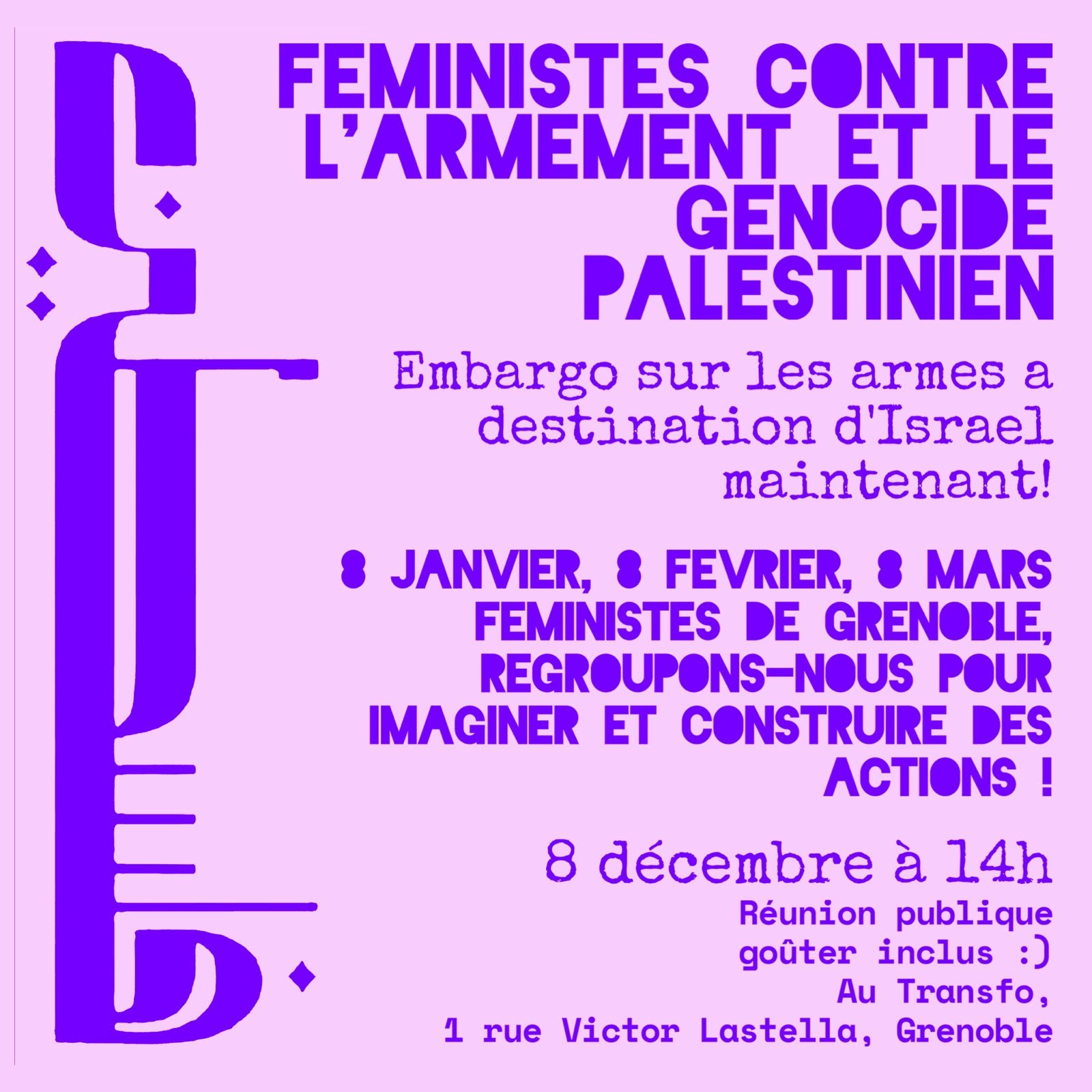 Réunion publique 8.12 à Grenoble - Feministes contre l'armement