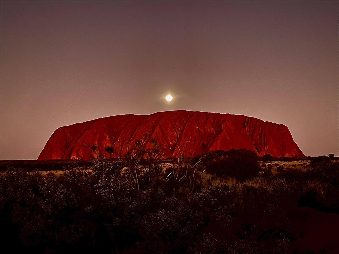 Full Capricorn Blue Moon over Uluru