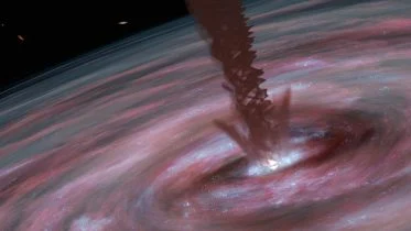 Spiraling Wind Supermassive Black Hole